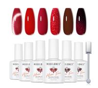 Modelones Esmaltes Semipermanentes para Uñas en Gel, Cat Eye Rojo 6 Colores Hema-free Pintauñas Semipermanentes Uñas de Gel UV LED en Gel Nail Polish Esmalte Uñas para Manicura