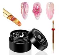 MODELONES Gel 3D Uñas, 9g Gel de Escultura Multifuncional con Pincel para Rhinestone Pegamento SoftGel, Nail Charms Nail Art 3D Design DIY Salon