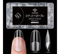 Modelones Uñas Postizas Redondos Medianos Corta Semimate 510 Piezas, Tips Uñas Transparentes 15 Tamaños Tips Uñas Soft Gel, Puntas de Uñas Cobertura Total para Salones, Manicuras DIY Press On Nails