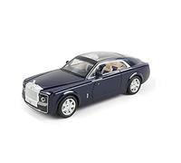 Modelos A Escala 1 24 Diecast Alloy Metal Collection Modelo De Coche Deportivo para Rolls Royce Pull Back Sound and Light Decoración del Hogar(Azul)