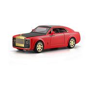 Modelos A Escala 1 24 Diecast Alloy Metal Collection Modelo De Coche Deportivo para Rolls Royce Pull Back Sound and Light Decoración del Hogar(Rojo)