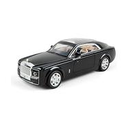 Modelos A Escala 1 24 Diecast Alloy Metal Collection Modelo De Coche Deportivo para Rolls Royce Pull Back Sound and Light Decoración del Hogar(Negro)