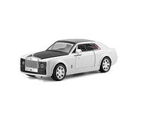 Modelos A Escala 1 24 Diecast Alloy Metal Collection Modelo De Coche Deportivo para Rolls Royce Pull Back Sound and Light Decoración del Hogar(White)