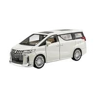 Modelos A Escala 1 24 para El Modelo Automóvil Fundido Presión Toyota Alphard MPV Miniatura Sonido Retroceso Luces Puertas Pueden Abrir Decoración del Hogar(White)