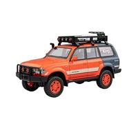 Modelos A Escala 1 24 para Toyota Land Cruiser LC80 SUV Modelo De Coche De Juguete De Metal Fundido A Presión con Sonido Y Luz Decoración del Hogar(Naranja)