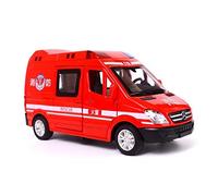 Modelos A Escala 1 32 para Ambulancia Camión De Bomberos Coche Policía Modelo Aleación Fundido A Presión con Retroceso De Luz Decoración del Hogar(A)