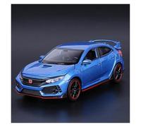 Modelos A Escala 1 32 para Honda Civic Type-R Modelo De Coche Fundido A Presión Modelo En Miniatura Sonido Y Luz Coche Coleccionable Decoración del Hogar(Azul)