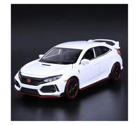 Modelos A Escala 1 32 para Honda Civic Type-R Modelo De Coche Fundido A Presión Modelo En Miniatura Sonido Y Luz Coche Coleccionable Decoración del Hogar(White)