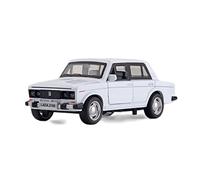 Modelos A Escala 1 32 para Modelos De Coche De Aleación Retro Lada Vehículos De Fundición Luz De Sonido De Simulación Decoración del Hogar(White)