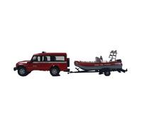 Modelos A Escala 1:43 para El Remolque De Lancha Rápida Buggy Bomberos De La Policía De La Guardia Costera Juego Modelos Autos Aleación Decoración del Hogar(Red)
