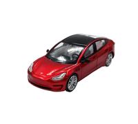 Modelos A Escala 1:64 para Tesla Model 3 Adornos De Simulación Metal Rojo Modelo De Coche De Aleación para Adultos Y Amantes Los Coches Decoración del Hogar