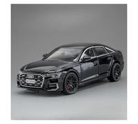 Modelos A Escala Coche A Escala 1 24 para El Modelo Coche Fundición A Presión A6L, La Puerta Puede Abrir con Sonido Y Luz De Juguete Decoración del Hogar(Negro)