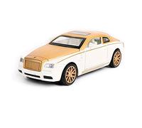 Modelos A Escala Modelo De Coche 1 32 De Aleación para Rolls-Royce, Modelo De Sonido Y Luz, Simulación De Coche De Juguete Fundido A Presión Decoración del Hogar(Oro)