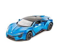 Modelos A Escala Modelo De Coche A Escala 1 32 para Motores W Lykan FENYR Aleación Diecast Simulación Coche De Juguete Chico Decoración del Hogar(Azul)
