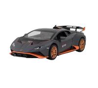 Modelos de coche fundido a presión 1:24 para Lamborghini Huracan STO modelo de coche deportivo de aleación de metal fundido a presión, modelo de coche de carreras de aleación de sonido y luz (titanio