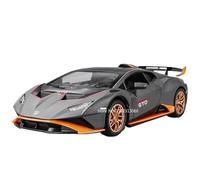 Modelos de coche fundido a presión 1:24 para Lamborghini LP770-4 Huracan STO Modelo Coche deportivo con ruedas giratorias Modelos de coche de aleación en miniatura (Huracan STO gris)