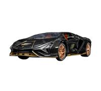 Modelos de coche fundido a presión 1:24 para Lamborghini Simulation Alloy Car Model Pull Back Sports Car Model Ornaments Alloy Car Model (negro con caja)