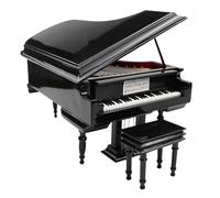 Modelos De Instrumentos Musicales De Madera Colección De Instrumentos Musicales Madera Hechos A Mano Adornos Decorativos Mini Piano En Miniatura(Black,18x12x10cm)