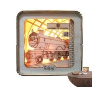 Modelos de madera,Puzzle | Lámpara de mesa tallada Luz nocturna | Juguetes educativos Aprendizaje hecho a mano, Lámpara de escritorio Linda para dormitorio Luz de noche para niños