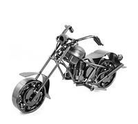 Modelos de motocicletas retro, estantes de colección de metal esculturas artesanales modernas decoración de oficinas familiares regalos para niños entusiastas de las motocicletas(plata)