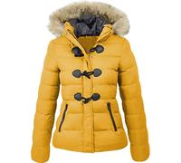 Modelos De OtoñO E Invierno De Chaqueta Acolchada De AlgodóN Chaqueta Corta con Capucha CáLida para Mujer con DecoracióN De Hebilla De Cuerno Chaqueta Acolchada De AlgodóN para Mujer