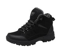 Modelos de Pareja Hombres de Edad y Ancianos High Top Plus Terciopelo Engrosado Antideslizante Cómodos Zapatos de algodón Cálido Montañismo Deportes Botas de Nieve (Black, 45)