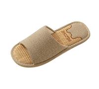 Modelos de Pareja, Zapatos Chanclas Antideslizantes, Zapatillas de Lino para Dormitorio Interior, Cuatro Estaciones, cómodas y Transpirables para Hombre y Mujer_1