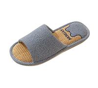 Modelos de Pareja, Zapatos Chanclas Antideslizantes, Zapatillas de Lino para Dormitorio Interior, Cuatro Estaciones, cómodas y Transpirables para Hombre y Mujer_1