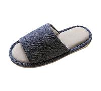 Modelos de Pareja Zapatos Zapatillas de casa Antideslizantes para Interiores Zapatillas de Lino para Las Cuatro Estaciones para Hombre Transpirable
