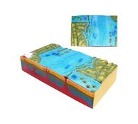 Modelos geomorfológicos y tectónica de placas 3D, representación realista de estructuras de placas, estructura geológica y morfología de superficies, for educación en el aula