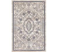 Modema Alfombra Salón - Alfombra Lavable en Lavadora Tapetes para Salón, Comedor, Dormitorio, Pasillo, Alfombra Antideslizante Beige Azul Persa