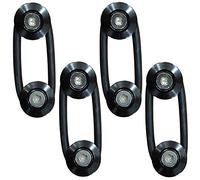 Modengzhe 4 pares de cierres de aluminio para parachoques de coche, cierre de liberación rápida para guardabarros de maletero y tapas de escotilla, color negro