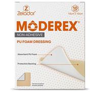 Moderex Apósito de Espuma No Adhesivo 10 x 10 cm - Apósito estéril superabsorbente para úlceras, escaras, quemaduras y heridas crónicas