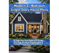 Modern 2 - Bedroom Single-Story House Plans: 20 Single-Story Home Designs with Garage, Floor Plans, Elevations, Room Dimensions & Practical Planning Ideas | 1,097-2,054 Sq Ft