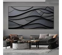 Modern Abstract Black Texture Canvas Wall Art Minimalist Contemporary Prints for Living Room Decortions Canvas Prints(40x80cm/ Frameless)