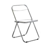 Modern Acrylic Folding Chairs - Stackable Crystal Seat with Chrome Frame - Versatile Transparent Furniture for Indoor & Outdoor Use - Stylish Black Design