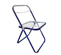Modern Acrylic Folding Chairs - Stackable Crystal Seat with Chrome Frame - Versatile Transparent Furniture for Indoor & Outdoor Use - Stylish Black Color