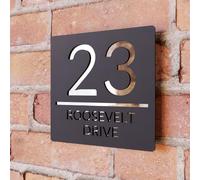 Modern Acrylic House Number Sign - Floating 3D Door Plaque with Mirror Finish, Personalized Address Plate for Home Wall, Waterproof Laser Cut House Sign