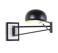 Modern Adjustable Indoor Wall Lighting Swing Arm Wall Sconce Light Fixture Iron Dome Shade Wall Lamp for Desk Bedroom Living Room (Black)(White)/Black