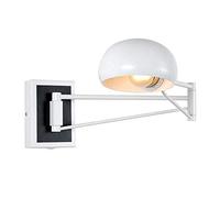 Modern Adjustable Indoor Wall Lighting Swing Arm Wall Sconce Light Fixture Iron Dome Shade Wall Lamp for Desk Bedroom Living Room (Black)(White)/White