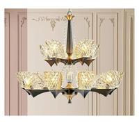 Modern Amber Glass Brass LED Big Pendant Lights | Home ceiling-decor hanging lamps for living room, hall and cottage lighting(105cm-15,Remote)