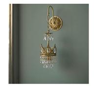 Modern Art Brass Wall Lamp Chinese Style Retro Crystal Wall Lamps Used for Decoration Wall Lights in Living Room Corridor Dining Room Wall Sconces (Size : A) (B)