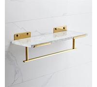 Modern B - Estante de baño con toallero de mármol y trípode montado en la pared para almacenamiento de cosméticos de tocador
