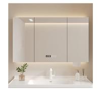 Modern Bathroom Wall Cabinet with Anti Fog Dimmable Light And Storage Wall Mounted Bathroom Mirror Cabinet LED Medicine Cabinet (Black W78*H70cm/W30.7*H27.6in)