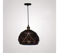 Modern Black Geometric Diamond Metal Ceiling Pendant Light Polyhedron Wrought Iron Hanging Lamps E27 Edison Chandelier for Kitchen Island Bar Hallway Living Room Dining R