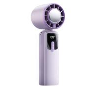 Modern Breeze - Enfriador de mano con pantalla digital, soporte recargable plegable sin cuchillas, envoltura cómoda silenciosa para exteriores, equipo funcional de ocio, ventiladores personales para