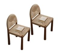 Modern Casual Mid-Century Chair, with Minimalist Backrest and Sturdy Solid Wood Legs, Suitable Kitchen & Dining Room Farmhouse Cafe(Brown,2PCS)