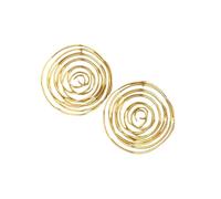 Modern Circular Earrings With Distorted Hollow Design Lightweight Iron Texture Gold Silver Options For Fashion Women Gold Silver Hollow Earrings