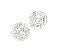 Modern Circular Earrings With Distorted Hollow Design Lightweight Iron Texture Gold Silver Options For Fashion Women Gold Silver Hollow Earrings