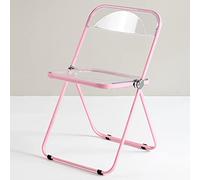Modern Clear transparente acrílico plegable silla única estilo PC Plastic Living Room Seat Invisible Construcción (Pink)